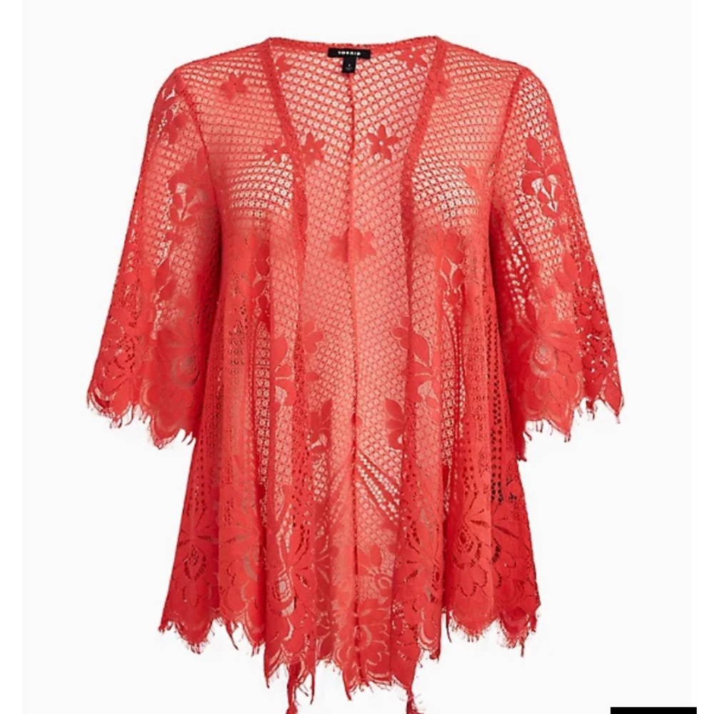 NWT Plus Size torrid Open-Front Scalloped Lace, Size 1 (14/16)